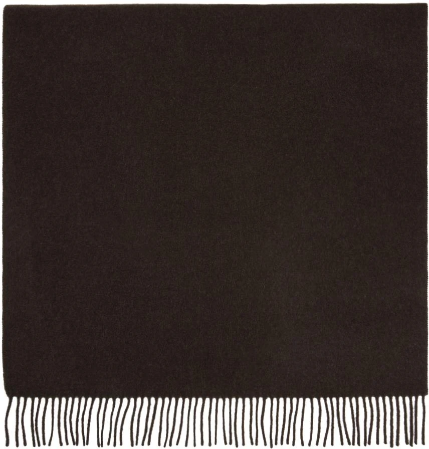 Acne Studios Brown Oversized Fringe Wool Scarf 2