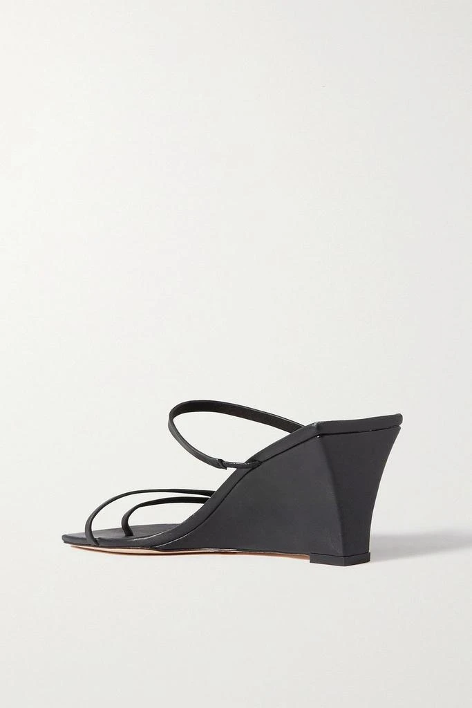 ST. AGNI Leather wedge sandals 3