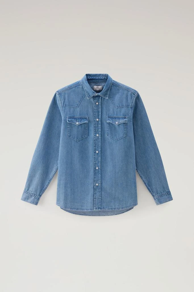 WOOLRICH Denim Shirt in Pure Cotton - Men - Blue 5