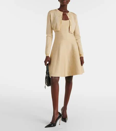 Versace Barocco cropped lamé cardigan 2