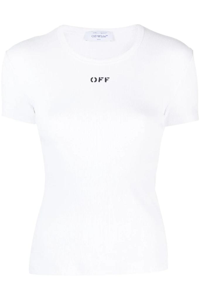 undefined Womens OFF Stamp Rib Tee White