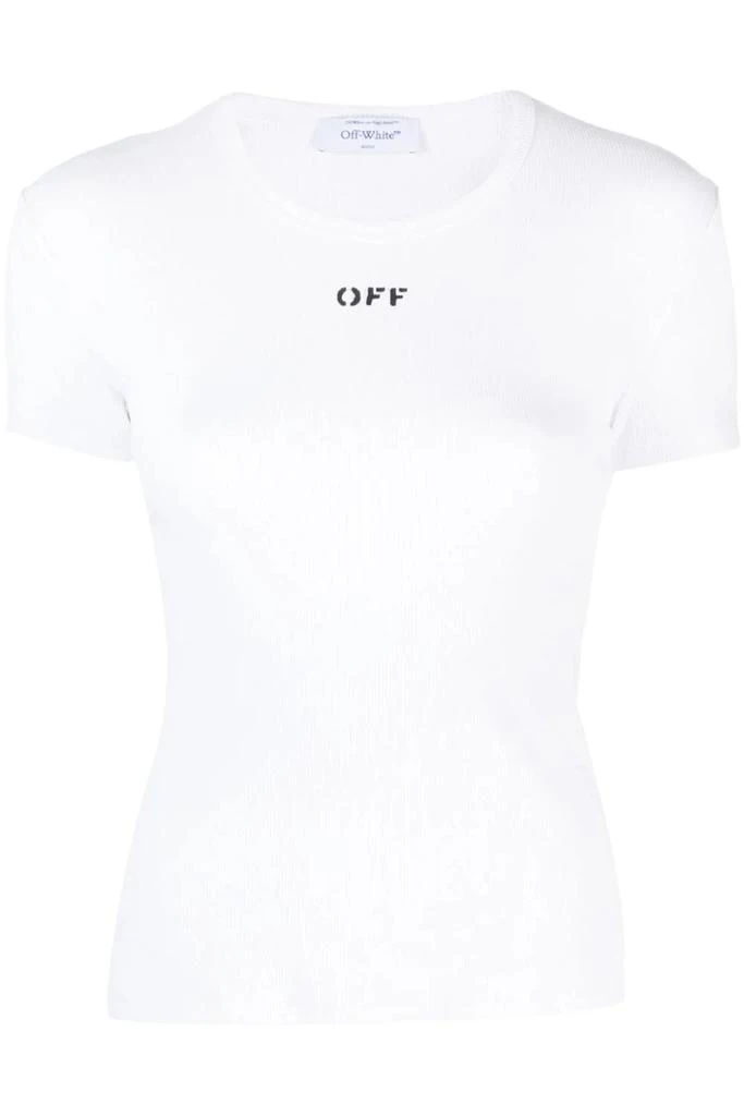 undefined Womens OFF Stamp Rib Tee White 1