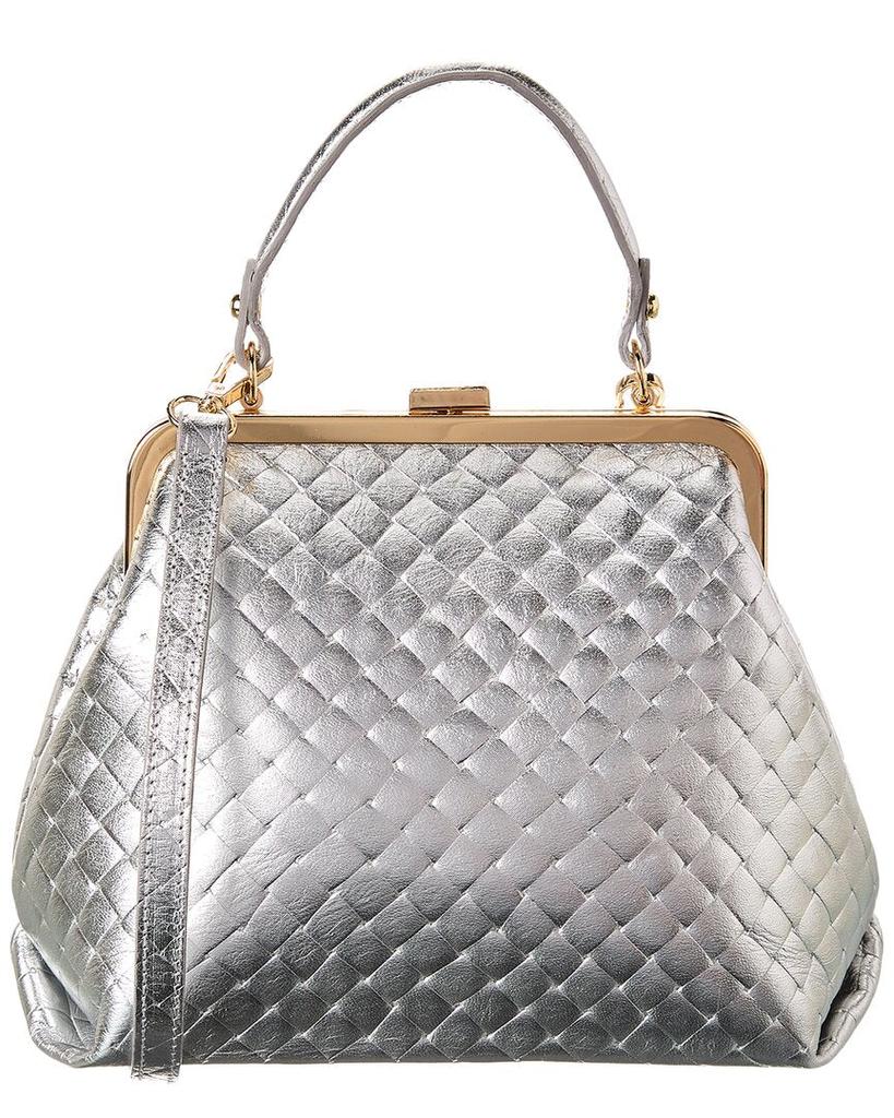 Persaman New York Estelle Kisslock Leather Satchel