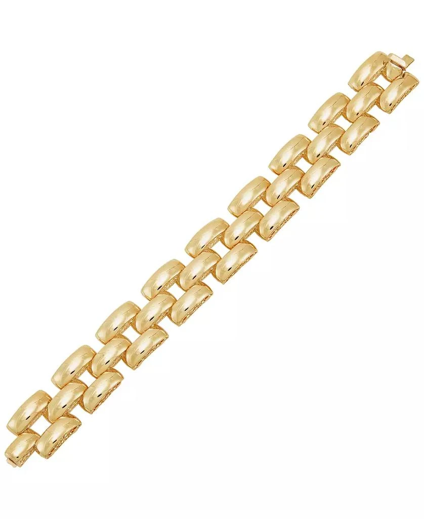 Italian Gold Stampato Panther Link Bracelet in 14k Gold 4