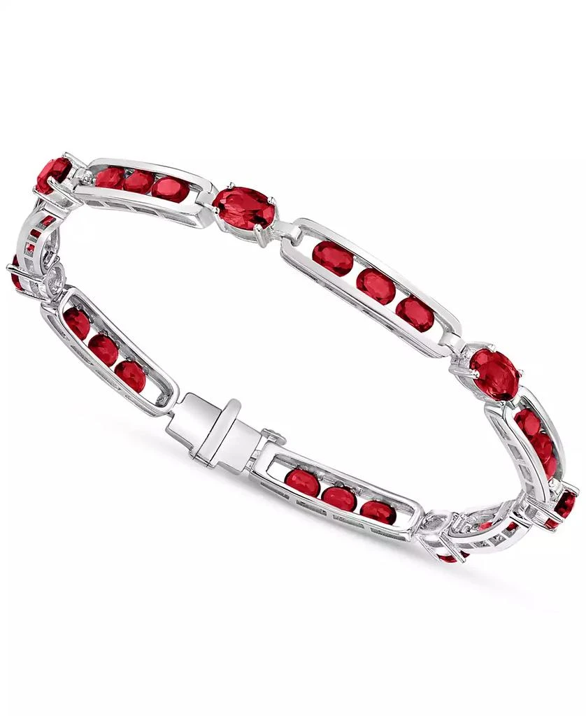 Macy
s Synthetic Ruby Link Bracelet in Sterling Silver (Also in Synthetic Sapphire)