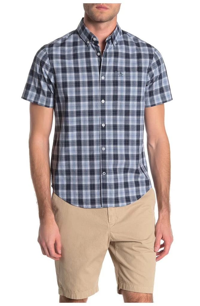 Original Penguin Slim Fit Plaid Short Sleeve Button-Down Shirt 1