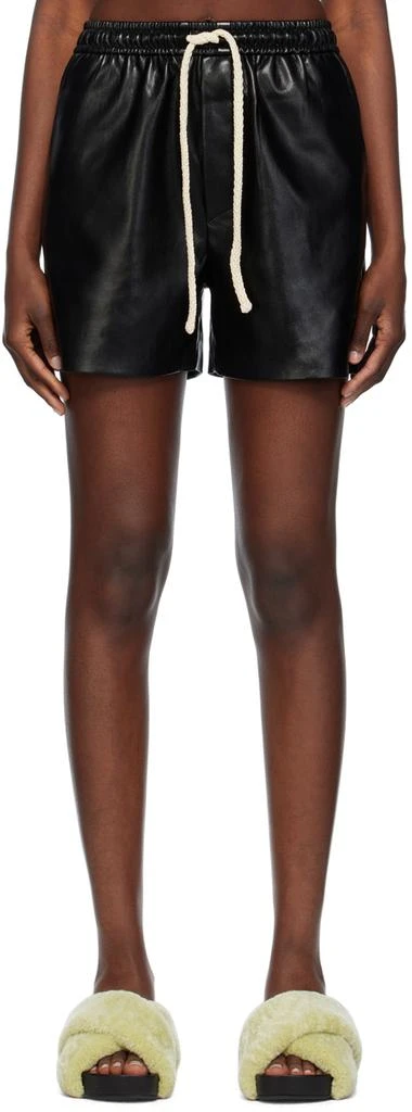 Nanushka Black Maurine Vegan Leather Shorts 1