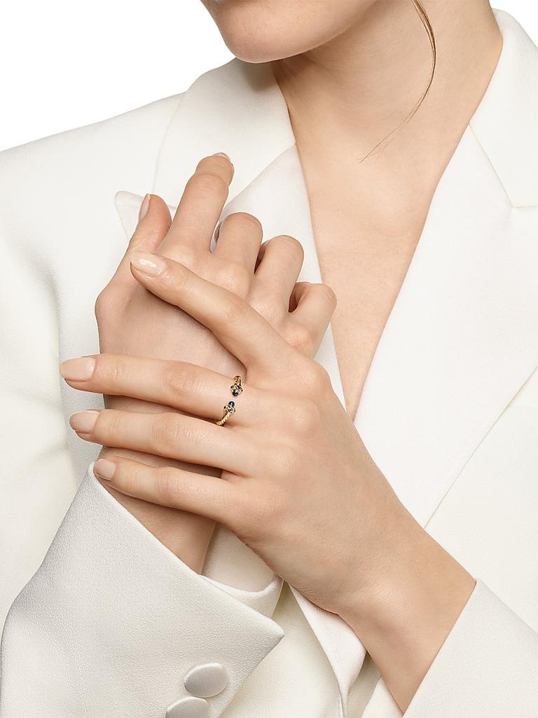 David Yurman Renaissance Open Ring in 18K Gold With Gemstones