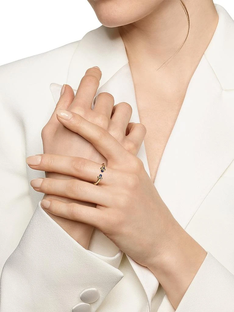 David Yurman Renaissance Open Ring in 18K Gold With Gemstones 2