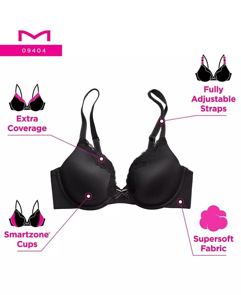 Maidenform Comfort Devotion Extra Coverage Lace Shaping Underwire Bra 9404 4