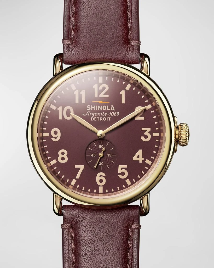 Shinola Men's Runwell Leather-Strap Watch, 47mm 1