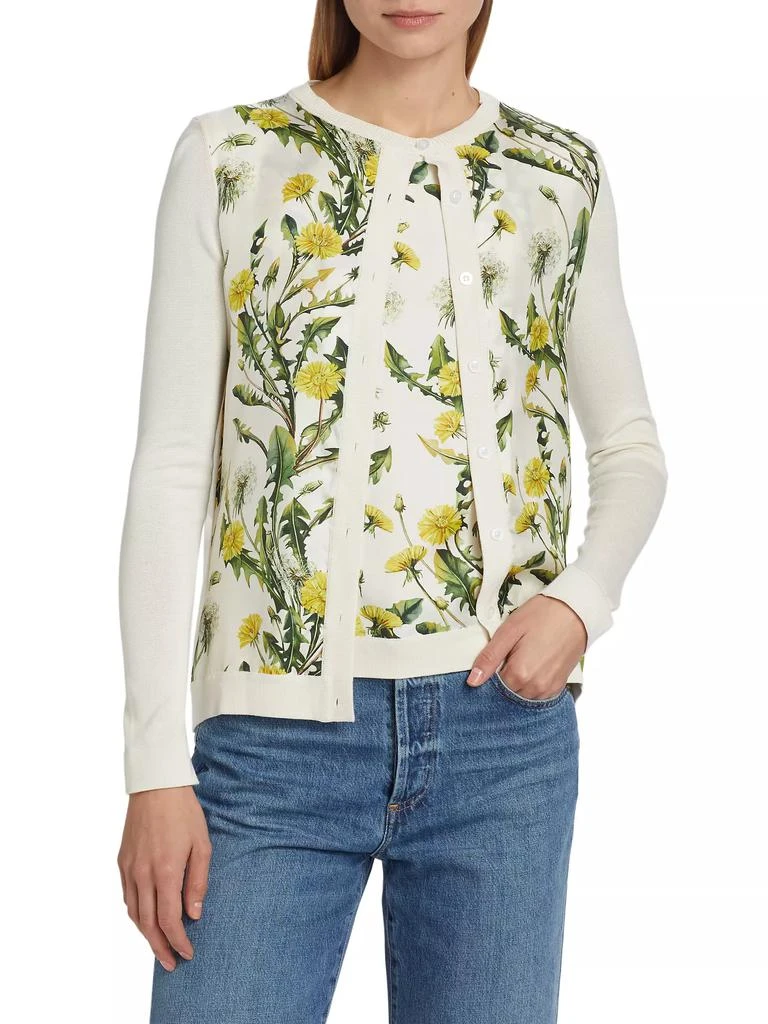 Oscar de la Renta Dandelion Silk-Blend Cardigan 3