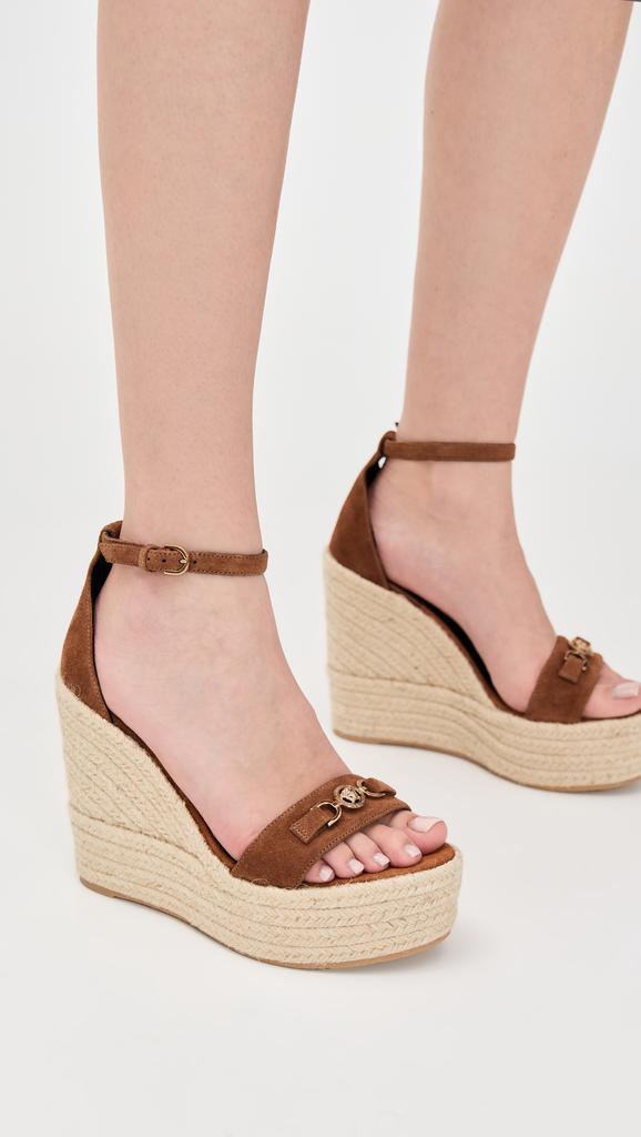 Versace Suede Leather Espadrille Wedges