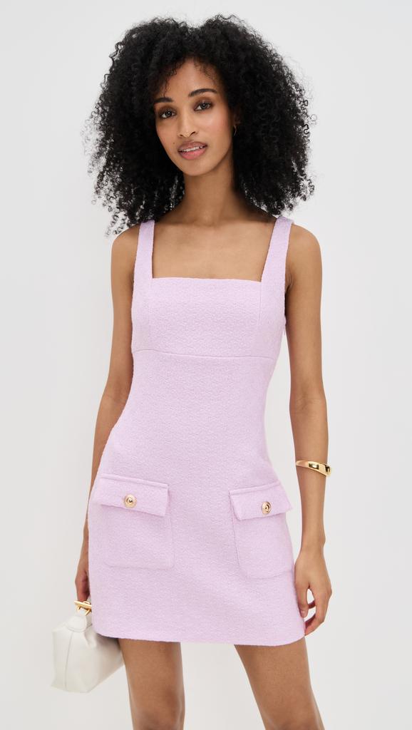 Endless Rose Square Neck Tweed Mini Dress