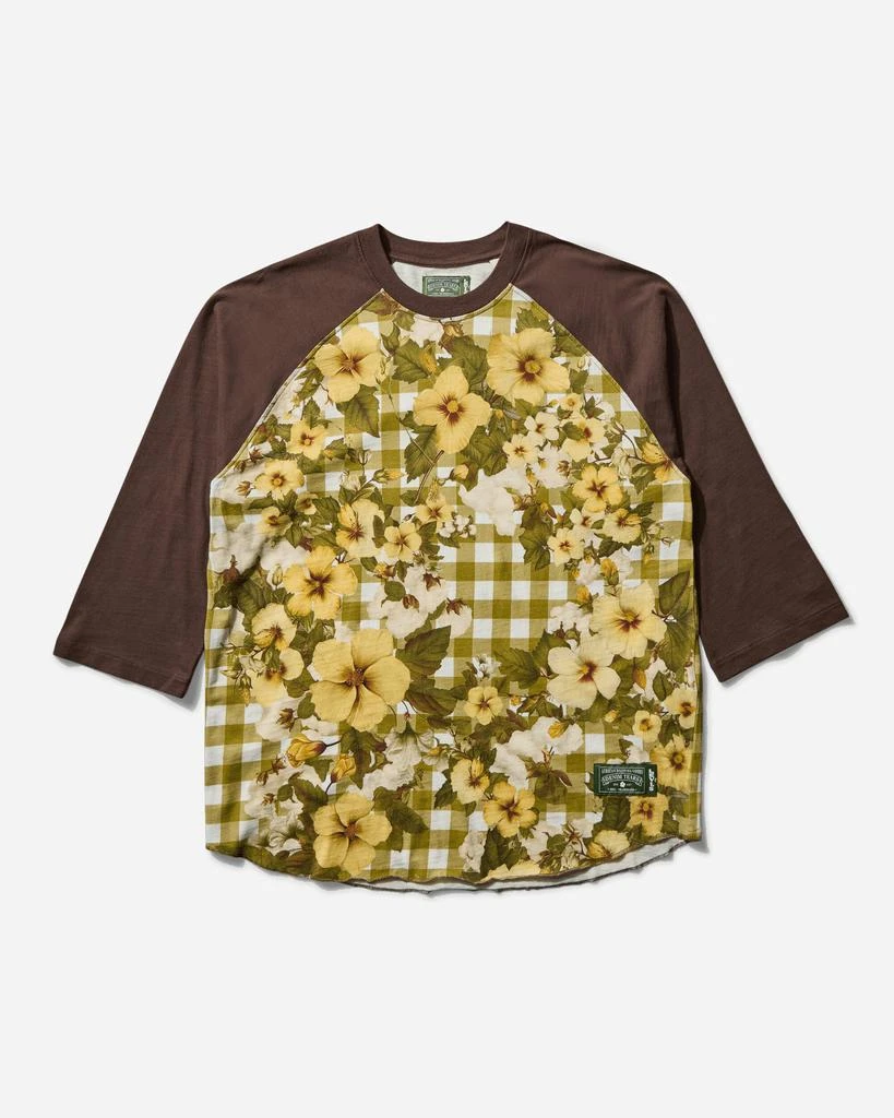 Levi's Men's Denim Tears Baseball T-Shirt Floral Gingham Gold 1