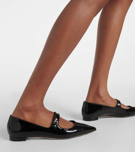 Manolo Blahnik Campari patent leather Mary Jane flats 7