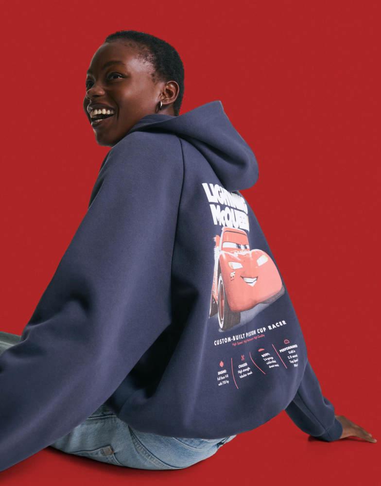 Bershka Bershka Cars hoodie in blue - Hoodies - BeyondStyle