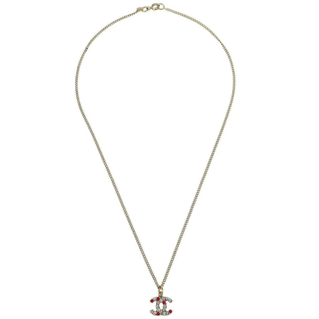 Chanel Cc Pendant Necklace multi Crystal Embellished Metal _Plated Necklace Jewelry (Pre-Owned)