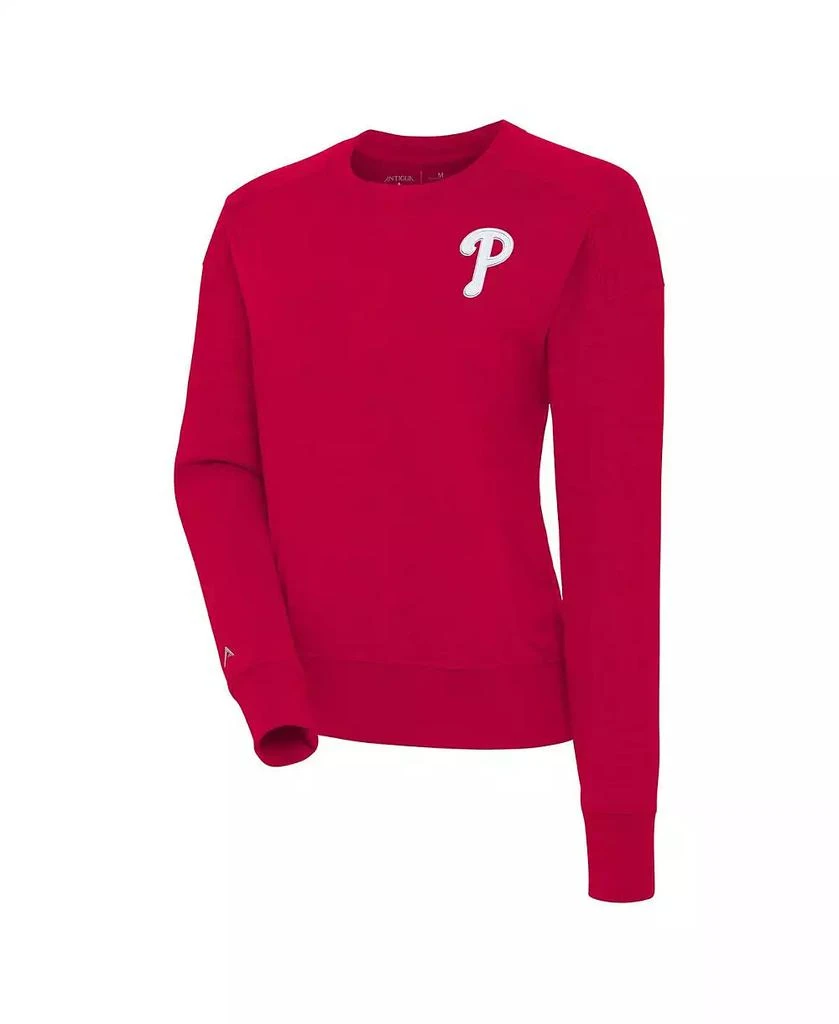 Antigua Women's Red Philadelphia Phillies Forward Fleece Pullover Sweatshirt 1
