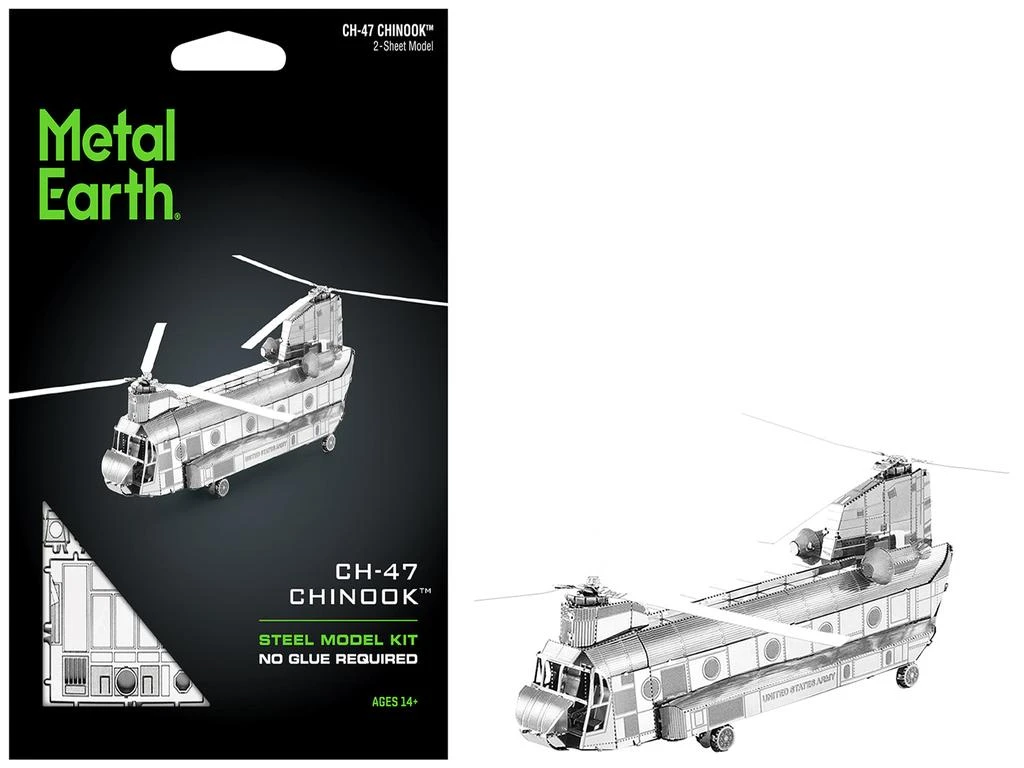 Metal Earth Model Kit Boeing CH-47 Chinook Transport Helicopter (Moderate Difficulty) Steel Model by