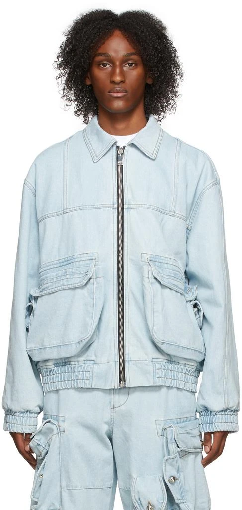 We11done Blue Washed Cargo Short Jacket 1