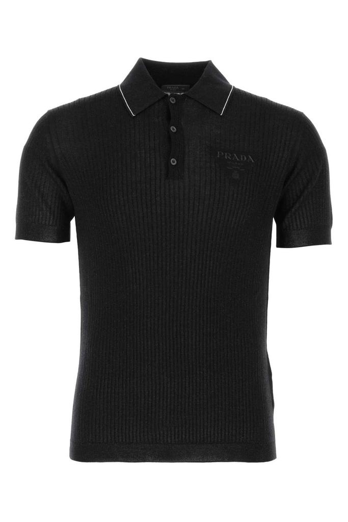 Prada Logo Embroidered Short Sleeved Polo Shirt – On Sale