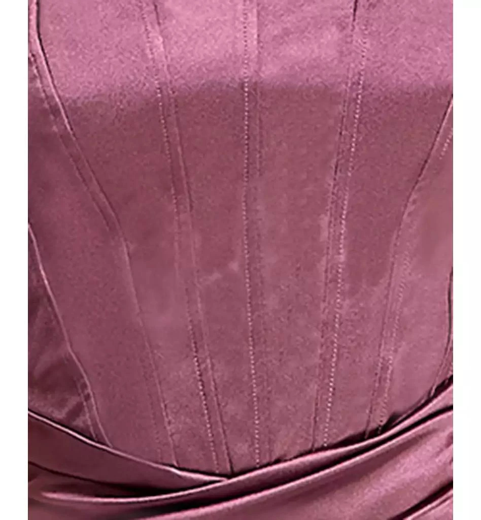Emerald Sundae Juniors' Iris Sateen Corset-Bodice Slit Gown 4