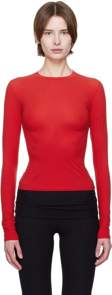SKIMS Red Fits Everybody Long Sleeve T-shirt 1
