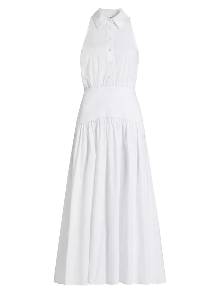 Staud Romy Stretch Poplin Fit & Flare Shirtdress 1