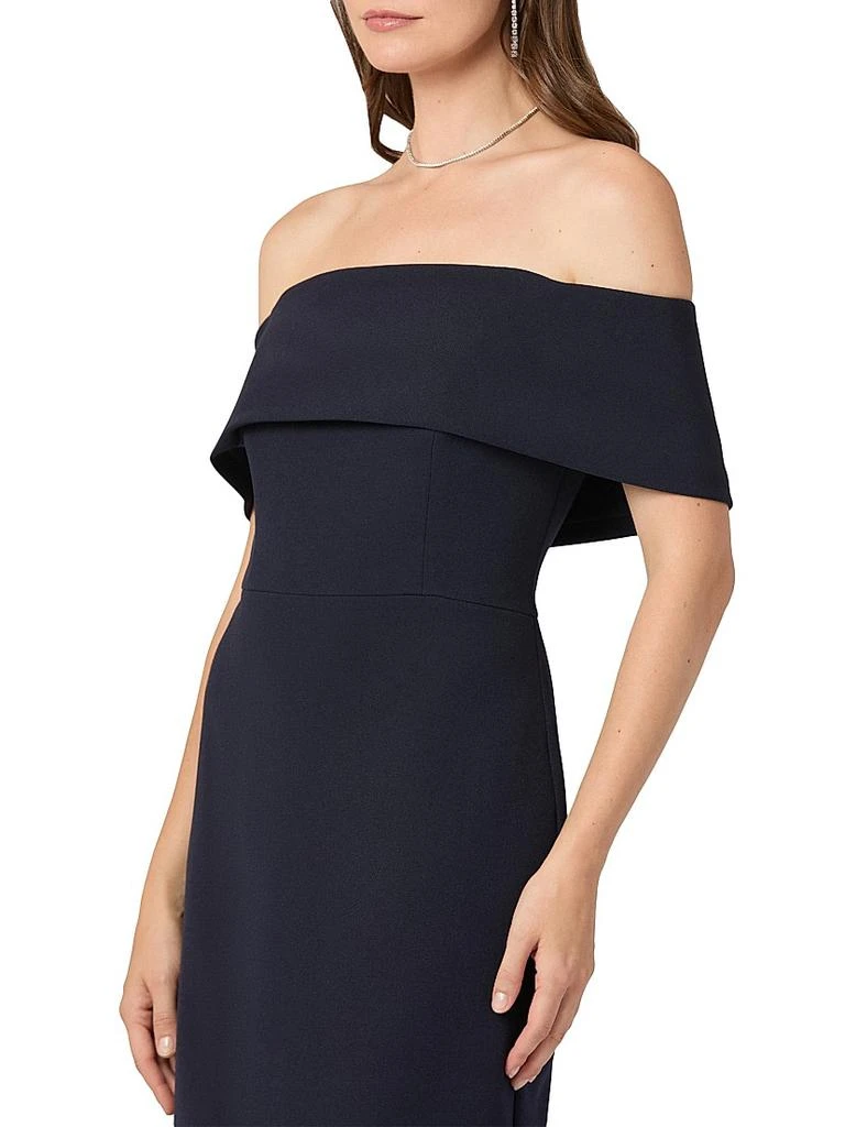 white christmas dresses Betsy & Adam Petite Off-The-Shoulder Ruffle Sheath Dress - Green main image 1