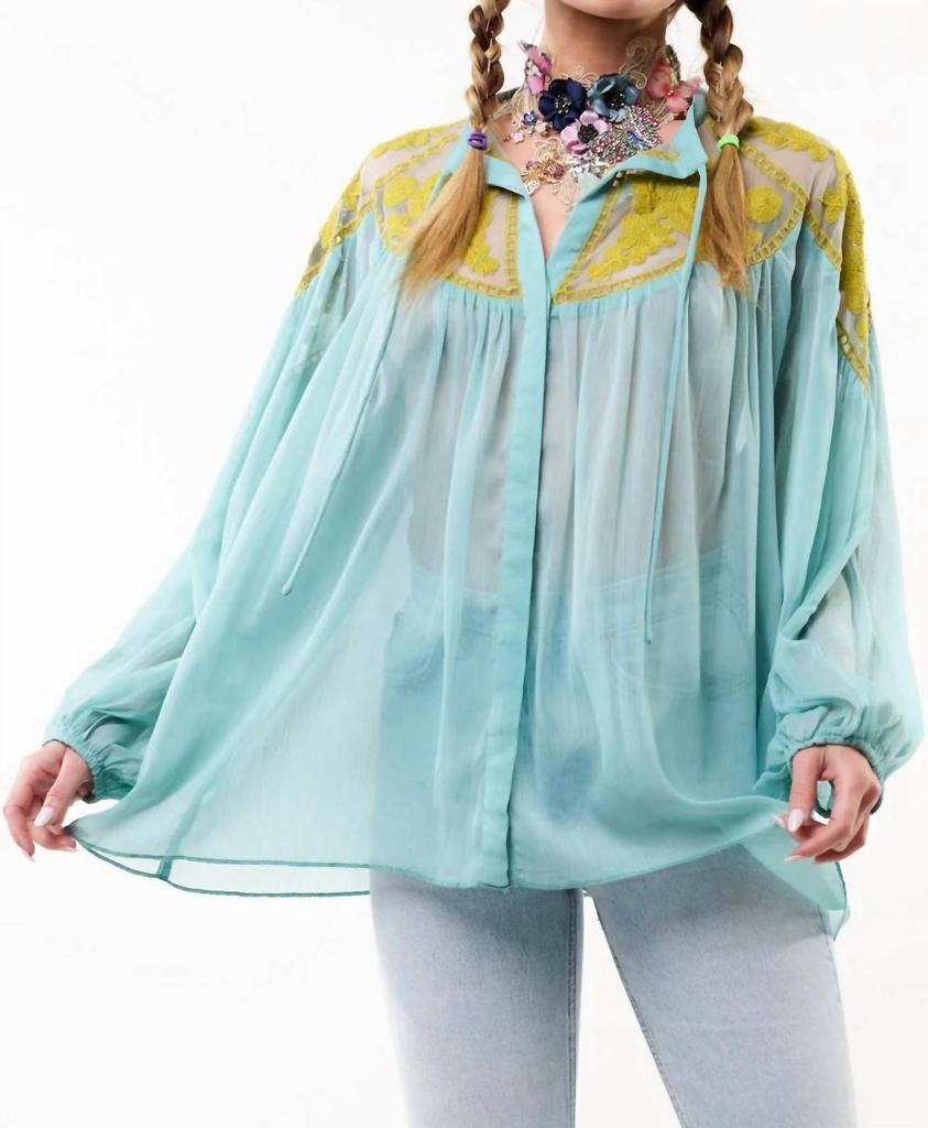 ARATTA Camellia Vintage Blouse In Blue