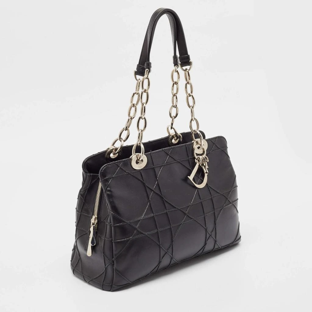 Dior Dior Black Macrocannage Leather Soft Chain Tote 4