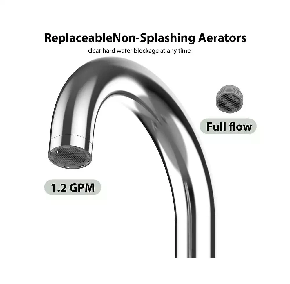 gaomon Bathroom Faucet, Bathroom Sink Faucet, 8 Inch Bathroom Faucet for Sink 3 Hole with Stainless Steel Pop-up Drain for Your Bathroom 8