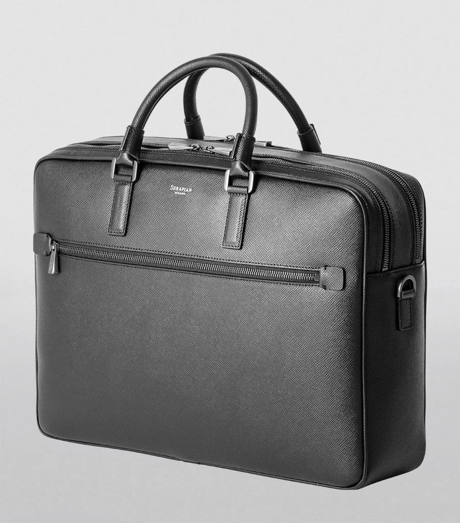 Serapian Leather Double Gusset Briefcase 3