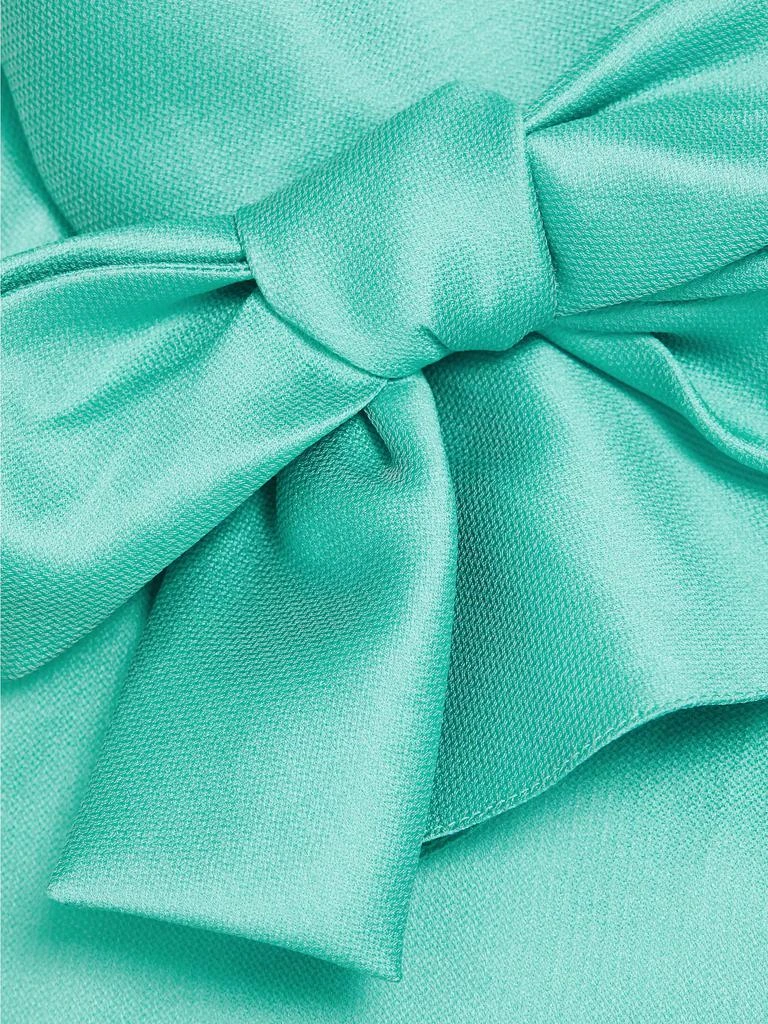 REEM ACRA Satin Embellished Bow-Cuff Gown 7