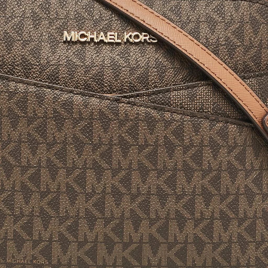 Michael Kors Michael Kors Brown Signature Coated Canvas Medium Dome Crossbody Bag 5