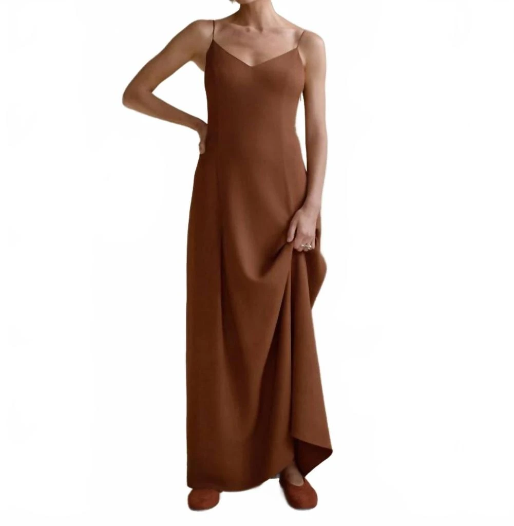 Jenni Kayne Florence Maxi Slip Dress In Rust 4