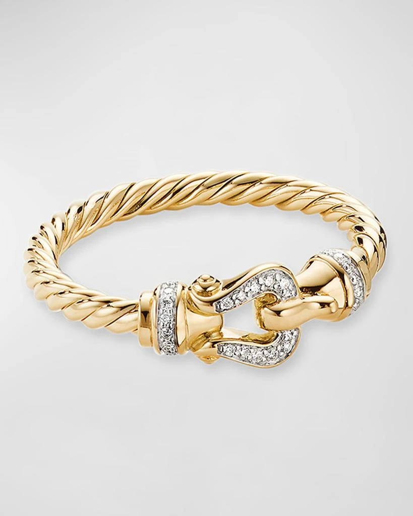 David Yurman 2mm Cable Buckle Ring in 18K Gold