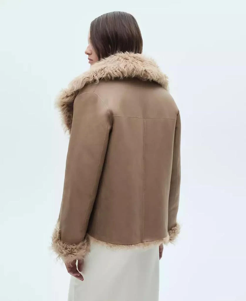 Mango Women's Reversible Leather Coat 3
