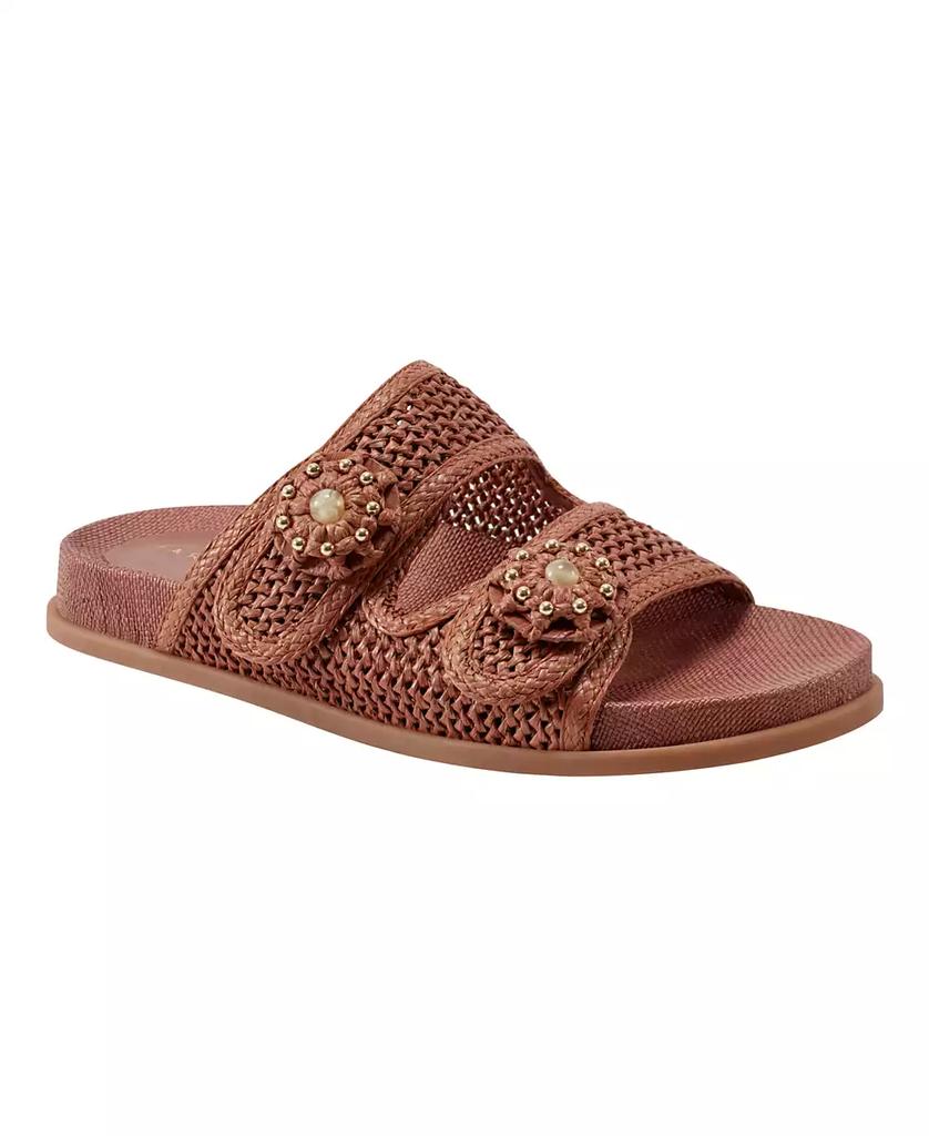 Marc Fisher Women's Valena Woven Double Strap Flat Sandals