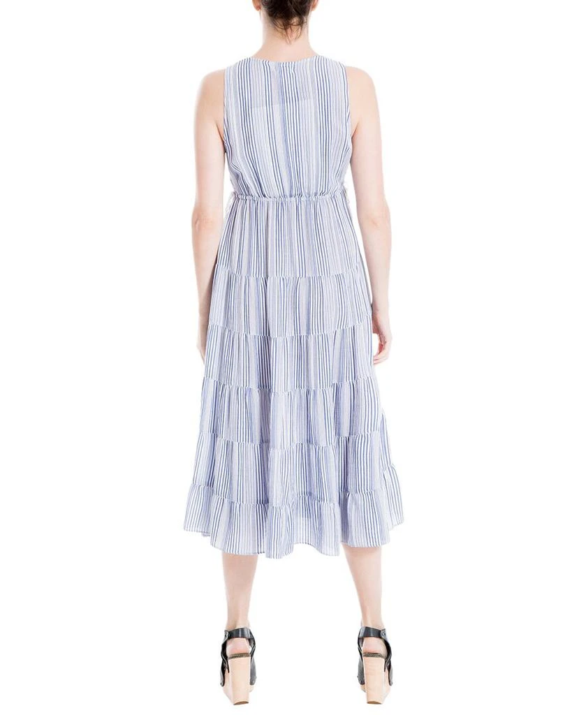Max Studio Yarn Dye V Neck Tiered Midi Dress 2