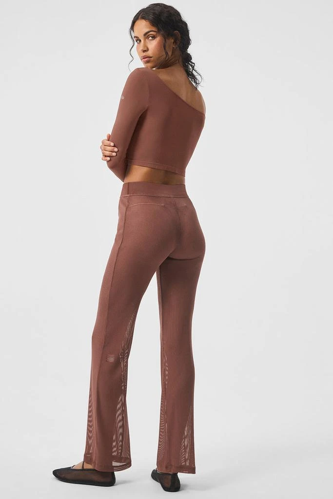 Alo Striped Mesh Tropical Nights Flare Pant - Chestnut 4