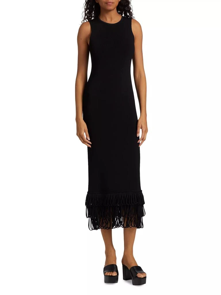 Simon Miller Albers Fringed Knit Sleeveless Midi-Dress 3