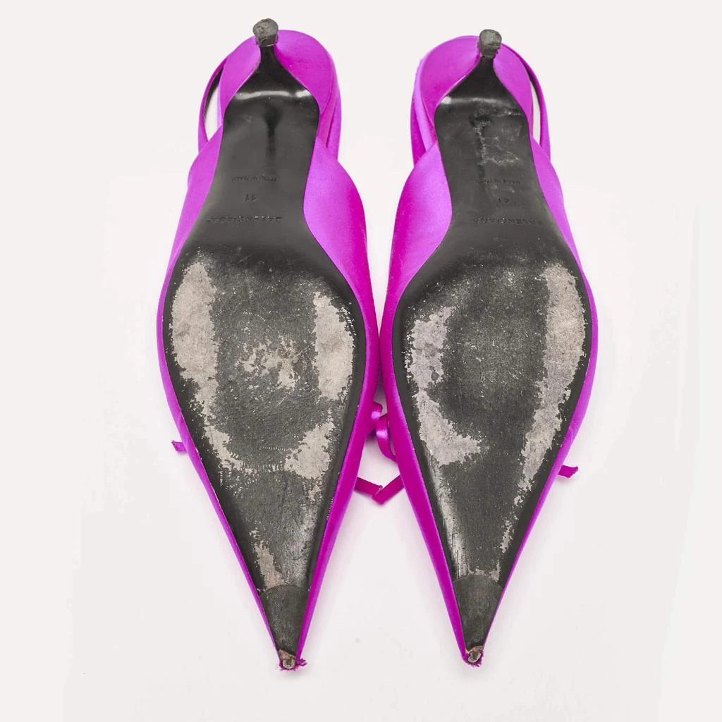 Balenciaga Balenciaga Magenta Satin Knife Bow Slingback Pumps Size 41 6