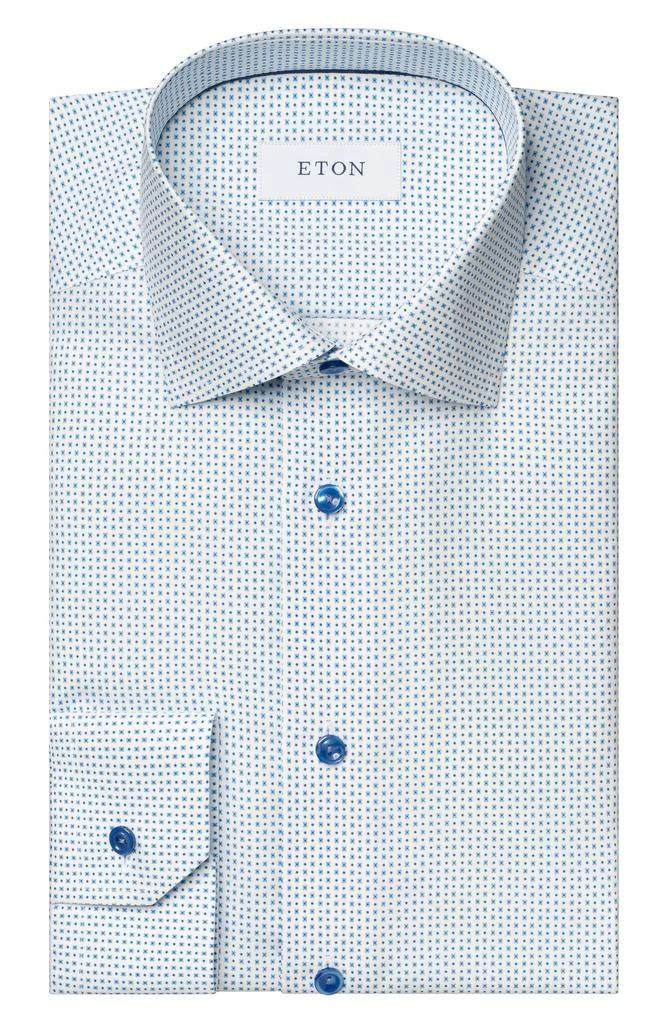 Eton Slim Fit Micro Geometric Cotton Twill Dress Shirt 4