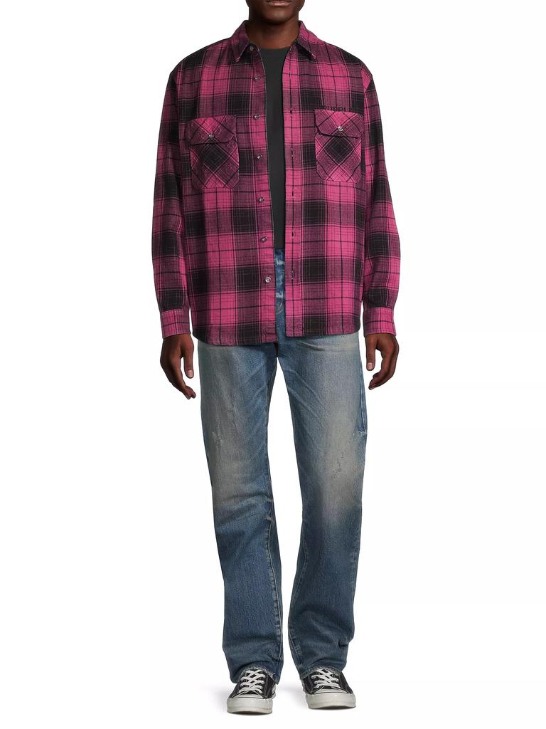 Purple Brand Plaid Cotton Flannel Shirt