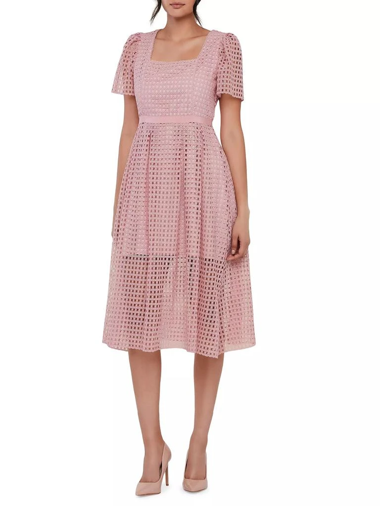 sage green lace dress with sleeves Gloriana Sage Lace Sweetheart-Neck Midi Dress – Club L London main image 1