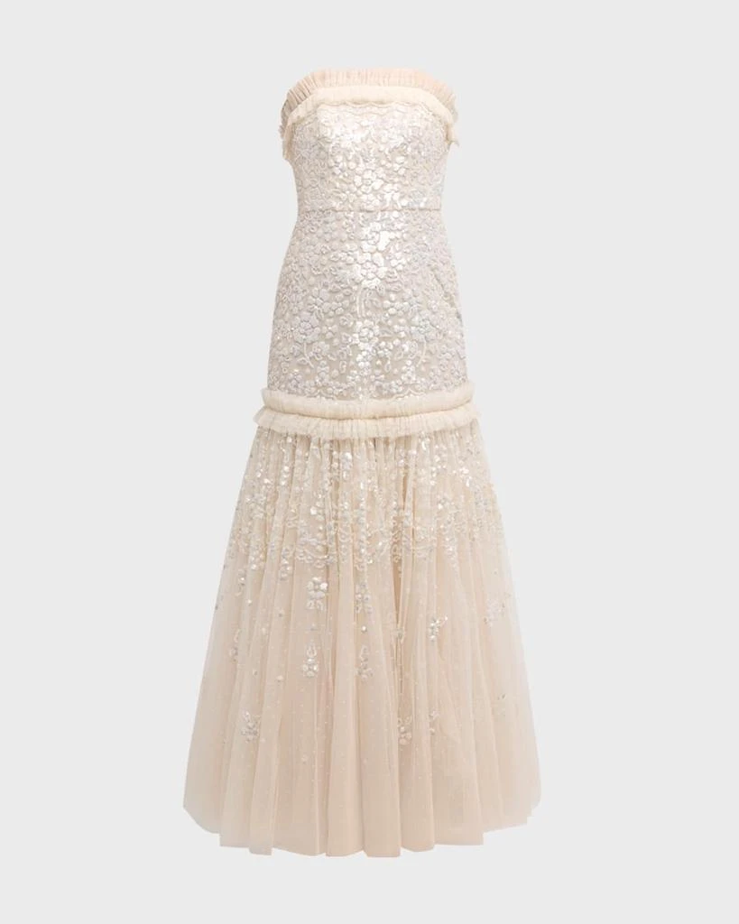 Needle & Thread Regal Rose Strapless Floral Sequin Tulle Gown 2