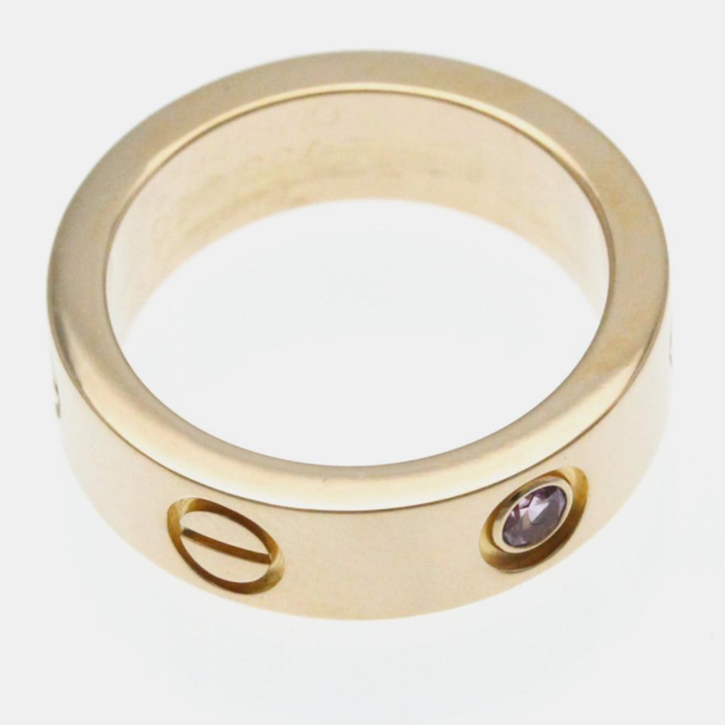 Cartier Cartier 18K Rose Gold and Sapphire Love Band Ring EU 50