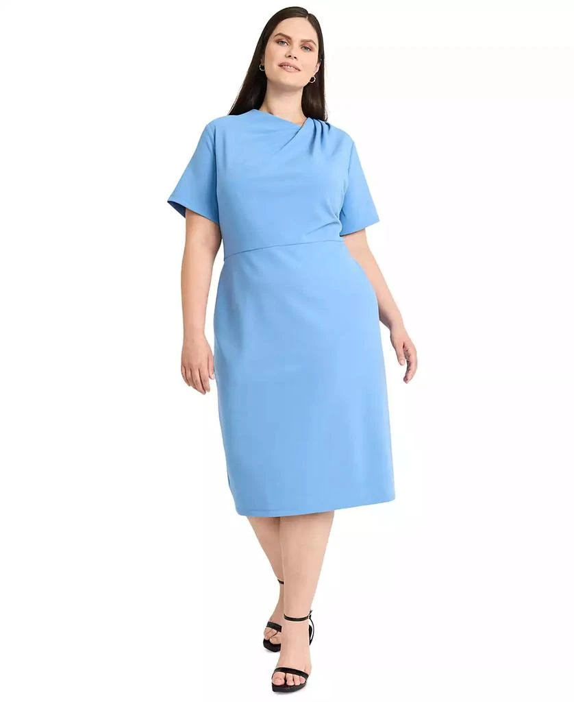 Maggy London Plus Size Asymmetric-Neck Short-Sleeve Dress 3